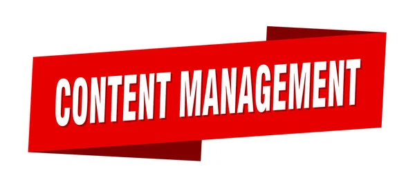 Banner Voor Contentbeheer Content Management Lint Label Teken — Stockvector