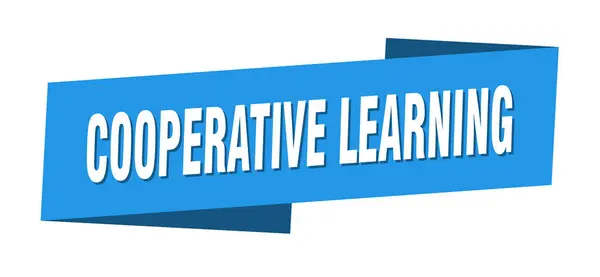 Modelo Banner Aprendizagem Cooperativa Sinal Etiqueta Fita Aprendizagem Cooperativa —  Vetores de Stock