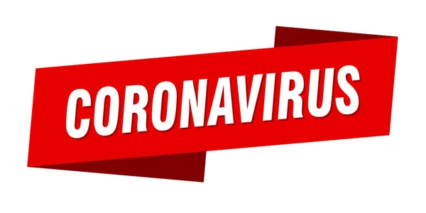 Πρότυπο Banner Coronavirus Σήμα Ετικέτα Coronavirus Κορδέλα — Διανυσματικό Αρχείο