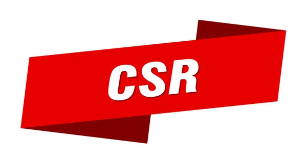 Modelo Banner Csr Sinal Etiqueta Fita Csr — Vetor de Stock