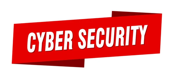 Plantilla Banner Seguridad Cibernética Signo Etiqueta Cinta Seguridad Cibernética — Vector de stock