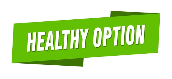 Healthy Option Banner Template Healthy Option Ribbon Label Sign — Stock Vector