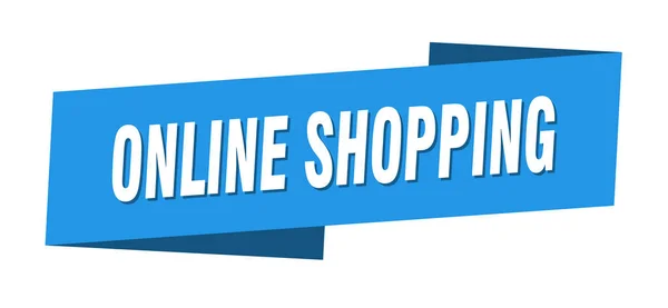 Online Shopping Banner Sjabloon Online Shopping Lint Label Teken — Stockvector