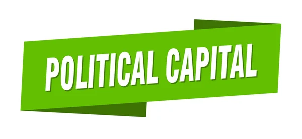 Modèle Bannière Capital Politique Signe Étiquette Ruban Capital Politique — Image vectorielle