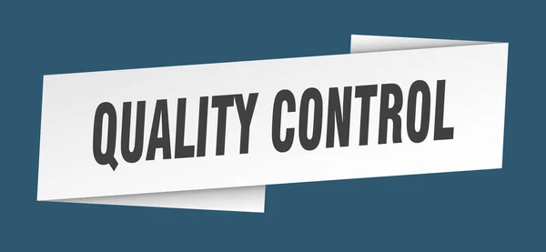Kalite Kontrol Pankartı Şablonu Kalite Kontrol Kurdele Etiketi Işareti — Stok Vektör