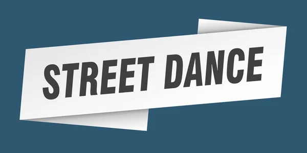 Modelo Banner Dança Rua Rua Dança Fita Rótulo Sinal — Vetor de Stock