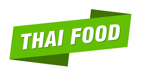 Thai Food Banner Template Thai Food Ribbon Label Sign — Stock Vector