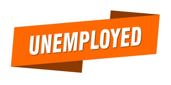 Шаблон Безработного Баннера Знак Ленточкой Безработного — стоковый вектор