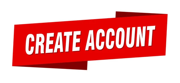 Maak Account Banner Sjabloon Maak Account Lint Label Teken — Stockvector