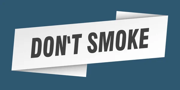 Jangan Merokok Templat Banner Jangan Merokok Tanda Label Pita - Stok Vektor