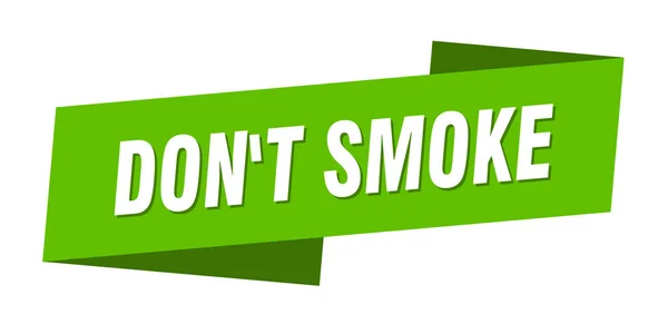 Δεν Καπνίζουν Πρότυπο Banner Μην Καπνίζετε Κορδέλα Πινακίδα Ετικέτα — Διανυσματικό Αρχείο