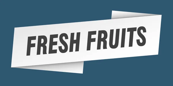 新鮮なフルーツバナーテンプレート 新鮮な果物のリボンサイン — ストックベクタ