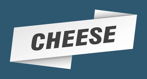 奶酪横幅模板 奶酪丝带标签标志 — 图库矢量图片