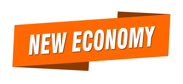 Новый Шаблон Баннера Экономики Знак Этикетки Новой Экономики — стоковый вектор
