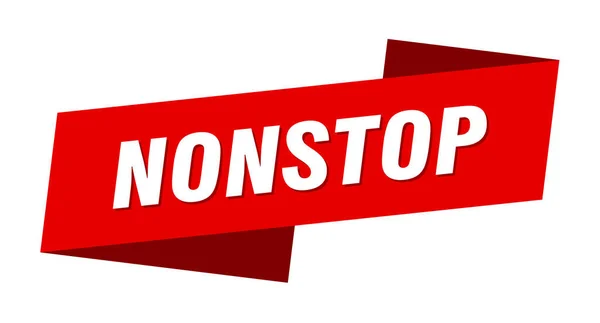 Modèle Bannière Non Stop Signe Étiquette Ruban Non Stop — Image vectorielle