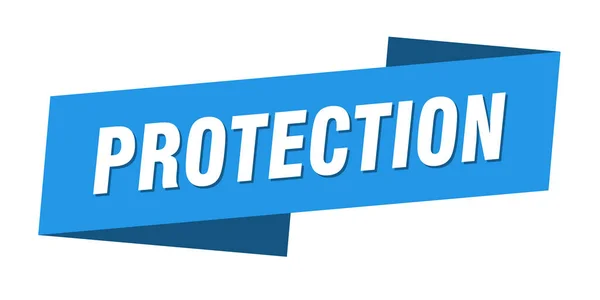 Plantilla Banner Protección Signo Etiqueta Cinta Protección — Vector de stock