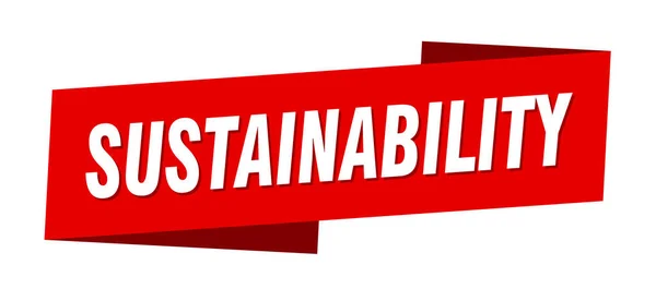 Modelo Banner Sustentabilidade Sustentabilidade Fita Rótulo Sinal — Vetor de Stock