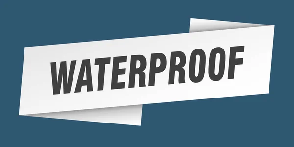 Waterproof Banner Template Waterproof Ribbon Label Sign — Stock Vector