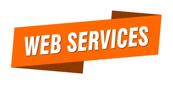 Modelo Banner Serviços Web Web Serviços Fita Rótulo Sinal — Vetor de Stock