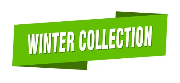冬のコレクションバナーテンプレート 冬コレクションリボンサイン — ストックベクタ