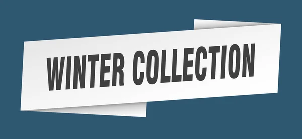 Kış Koleksiyonu Afiş Şablonu Kış Koleksiyon Kurdele Etiketi Işareti — Stok Vektör