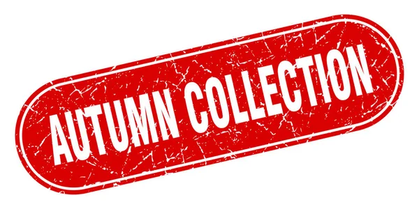 Signe Collection Automne Collection Automne Timbre Grunge Rouge Étiquette — Image vectorielle