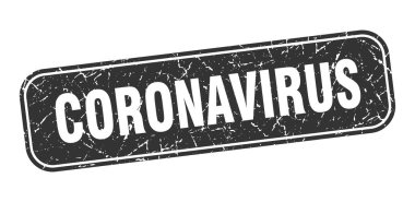 Coronavirus pulu. Coronavirus kare grungy siyah işareti