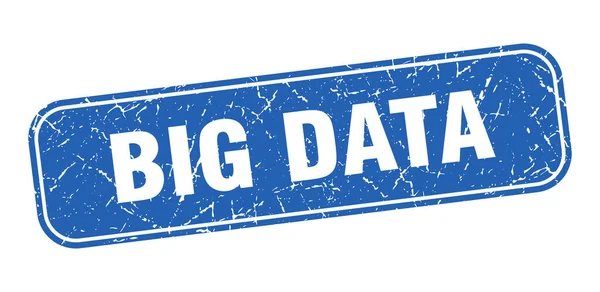 Carimbo Big Data Big Data Quadrado Grungy Sinal Azul — Vetor de Stock