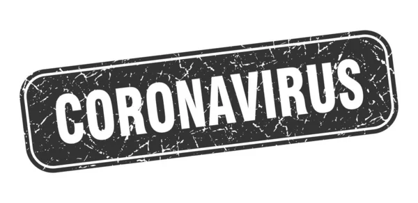 Tampon Coronavirus Coronavirus Carré Grungy Signe Noir — Image vectorielle