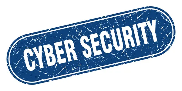 Cyber Sicherheit Zeichen Cyber Security Grunge Blue Stempel Etikett — Stockvektor