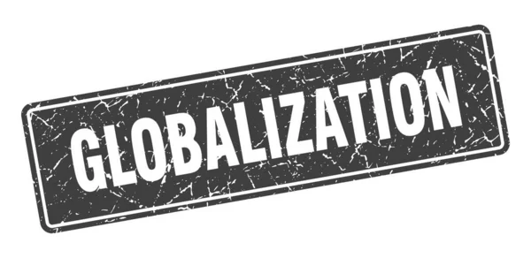 Sello Globalización Globalización Etiqueta Negra Vintage Señal — Archivo Imágenes Vectoriales