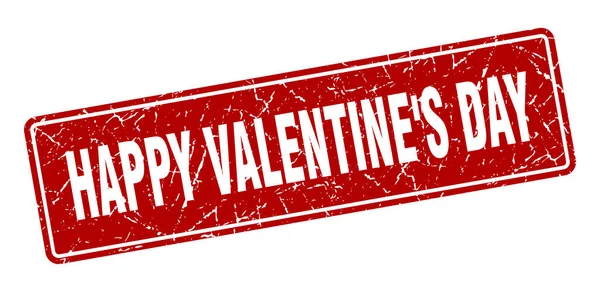 Szczęśliwego Walentynkowego Znaczka Szczęśliwych Walentynek Vintage Czerwona Etykieta Podpisz — Wektor stockowy