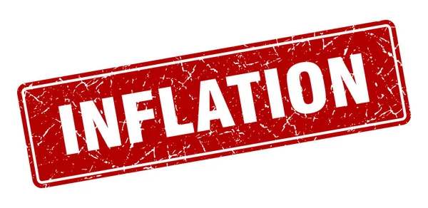 Inflationsstämpel Inflation Vintage Röd Etikett Underskrift — Stock vektor