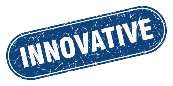 Innovativt Tecken Innovativ Grunge Blå Stämpel Märkning — Stock vektor