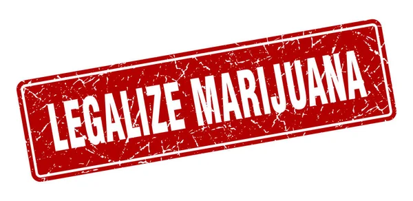 Legaliseer Marihuanazegel Legaliseren Marihuana Vintage Rood Label Teken — Stockvector