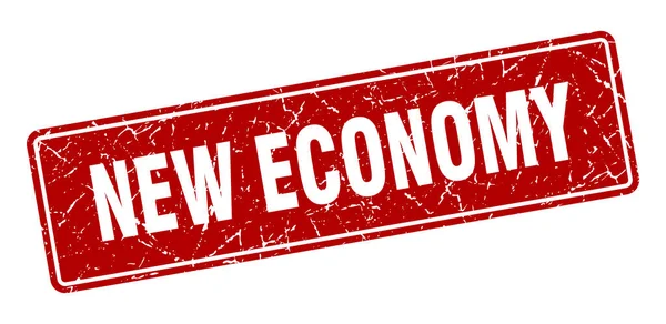 Nowy Znaczek Ekonomiczny Nowa Gospodarka Vintage Czerwona Etykieta Podpisz — Wektor stockowy