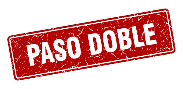 Paso Doble Stamp Paso Doble Vintage Red Label Podpis — Stockový vektor