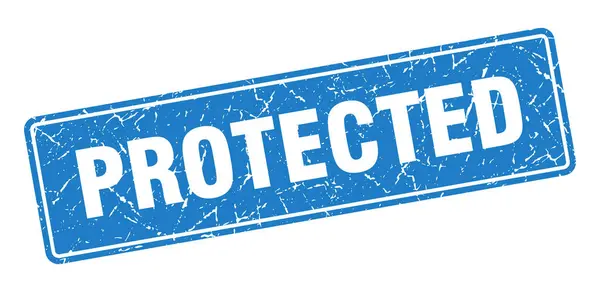 Sello Protegido Etiqueta Azul Vintage Protegida Señal — Vector de stock