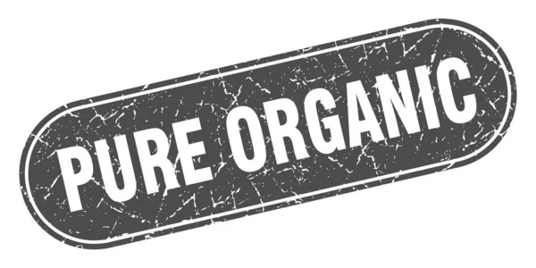Saf Organik Işaret Saf Organik Grunge Siyah Damga Etiket — Stok Vektör