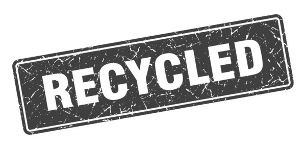 Pieczęć Recyklingu Poddana Recyklingowi Czarna Etykieta Podpisz — Wektor stockowy
