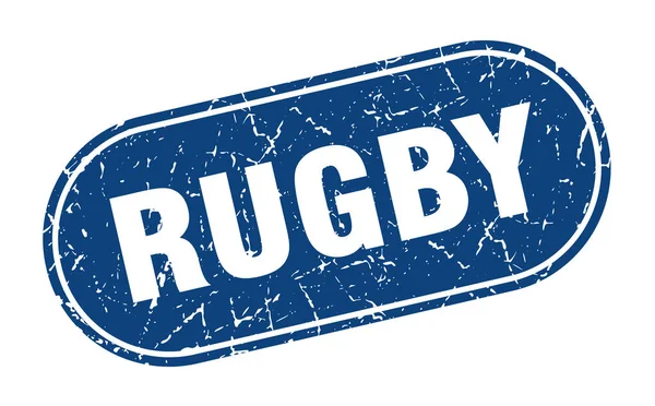 Rugby Sign Rugby Grunge Blue Stamp Label — Stock Vector