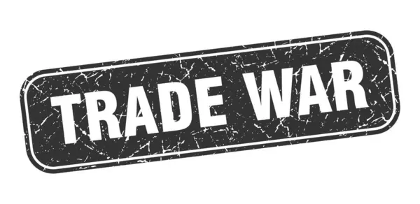 Znaczek Wojenny Handel Wojna Kwadrat Grungy Czarny Znak — Wektor stockowy