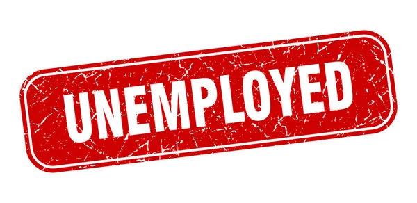 Stempel Pengangguran Menganggur Persegi Grungy Tanda Merah - Stok Vektor