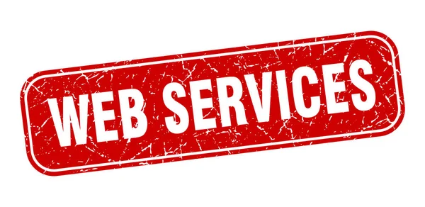 Carimbo Serviços Web Web Services Quadrado Grungy Vermelho Sinal — Vetor de Stock