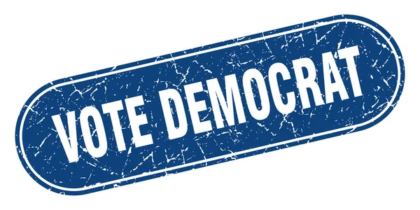 Voto Segno Democratico Voto Democratico Grunge Timbro Blu Marchio — Vettoriale Stock