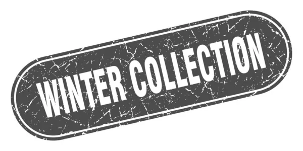 Segno Collezione Invernale Collezione Invernale Grunge Timbro Nero Marchio — Vettoriale Stock