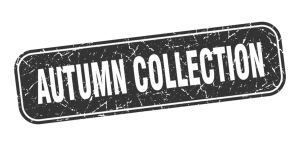 Timbre Collection Automne Automne Collection Carré Grungy Signe Noir — Image vectorielle