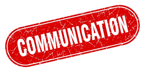 Signe Communication Communication Grunge Timbre Rouge Étiquette — Image vectorielle
