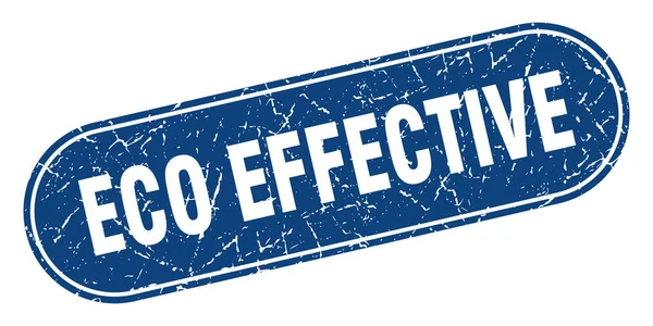 Signe Éco Efficace Timbre Bleu Grunge Éco Efficace Étiquette — Image vectorielle