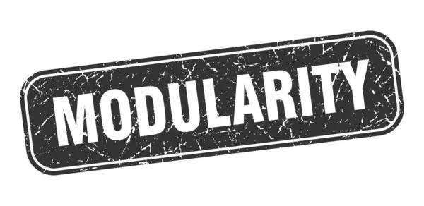 Modularity Stamp Modularity Square Grungy Black Sign — Stock Vector